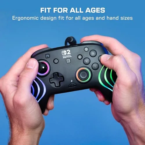 Manette Gaming filaire RGB - TURTLE BEACH - Afterglow Wave pour Nintendo Switch 2 - Noir - vue 9