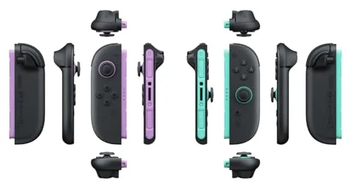 Manette Nintendo Joy-Con 2 Violet/Vert avec sangles - vue 8