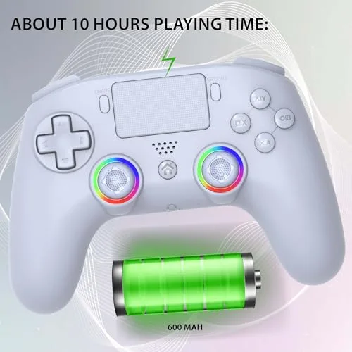 Manette - PS4 - Sans fil - LED RGB - PC - vue 4