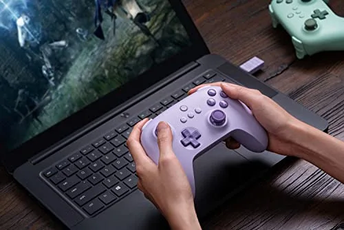 Manette Sans Fil 2.4G 8bitdo Ultimate C pour Steam Deck PC et Android - Violet Pastel - vue 5