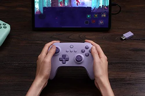 Manette Sans Fil 2.4G 8bitdo Ultimate C pour Steam Deck PC et Android - Violet Pastel - vue 6