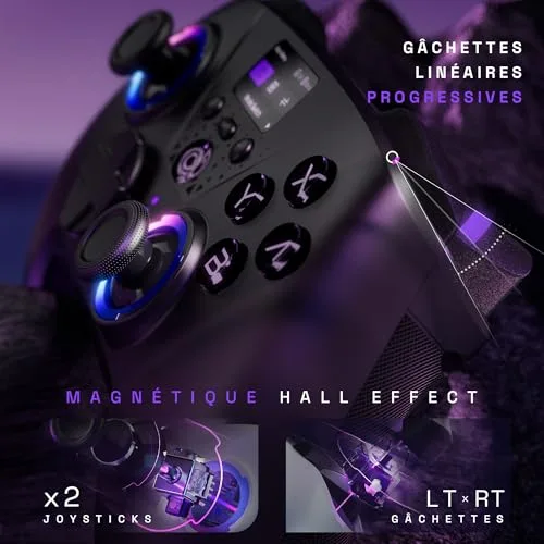Manette sans fil Oniverse Aura écran LED - vue 2