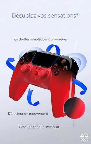 Manette Sony DualSense HyperPop Techno Red PS5 - vue 3