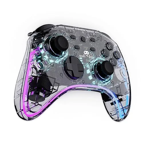 Manette Switch 1&2 - PC Polychroma Sans fil Transparente LED - vue 2