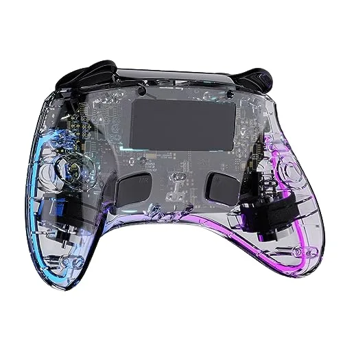 Manette Switch 1&2 - PC Polychroma Sans fil Transparente LED - vue 3