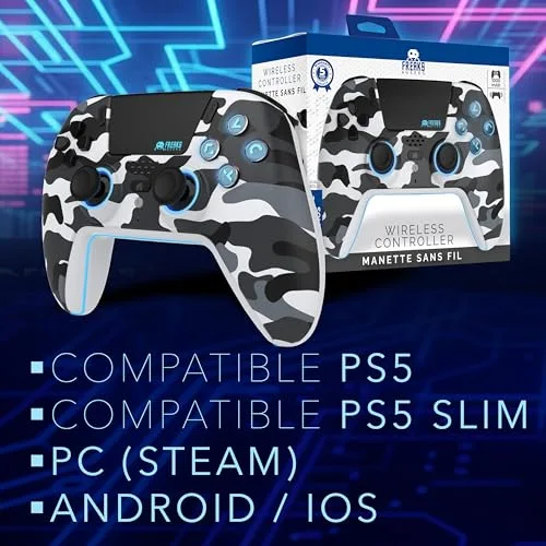Manette Trade Invaders White Camo Bluetooth PS5 LED - vue 7