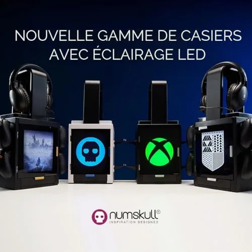 Numskull - Meuble de rangement lumineux inspiré du logo de Destiny pour gamer pour 4 manettes - 10 jeux - 1 casque - vue 6