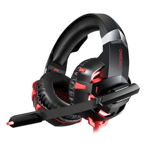 Onikuma K2A Casque Gaming PS4 PS5 Filaire Rouge