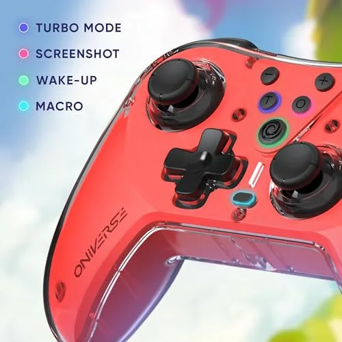Pack 2 en 1 Manette Sans Fil - ONIVERSE - Astralite - Rouge - Vibrations Réglables - Gyroscope 6 Axes - vue 3
