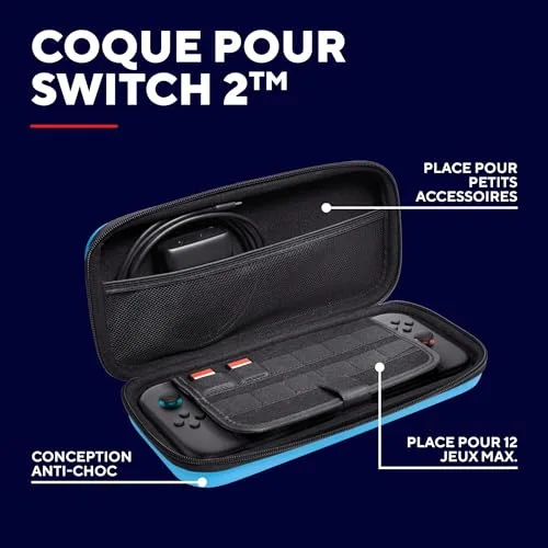 Pochette pour Nintendo Switch 2 - TRUST - GXT 1251B - Antichoc - Espace pour 4 Joy-Cons - Bleu - vue 2