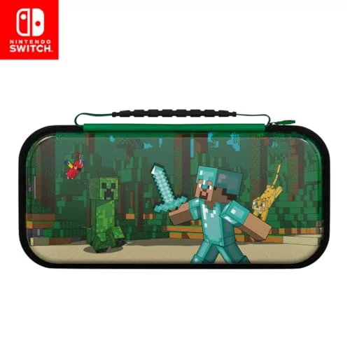 PDP REALMz Travel Case Plus GLOW Minecraft Forest Battle pour Nintendo Switch