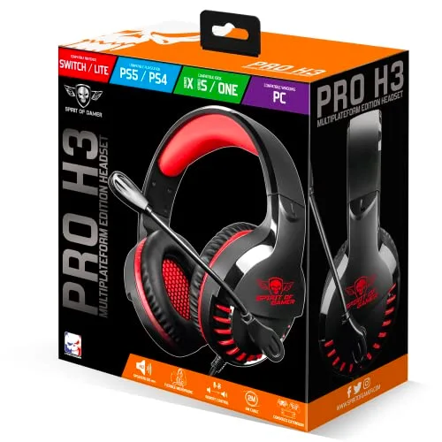 SPIRIT OF GAMER - PRO H3 - Casque Gamer Filaire avec Micro Compatible PS4 PS5 Xbox Smartphones Tablettes PC Mac - Son - vue 8