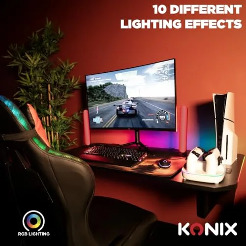 Station de charge Konix 61889000107 RGB DualSense PS5 Blanc - vue 4