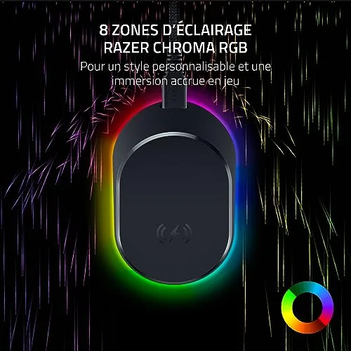 Station de chargement - Razer - Basilisk v3 Pro - Charge sans fil - Éclairage Chroma RGB - Design moderne - vue 4