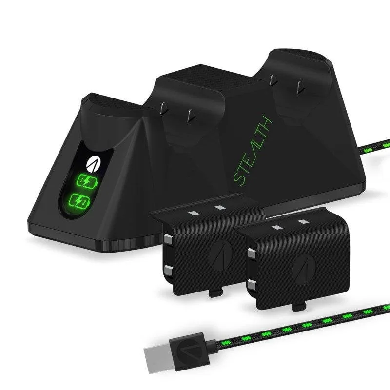 Stealth Dual USB Twin Battery Packs Chargeur Manettes Xbox Series X/S Noir