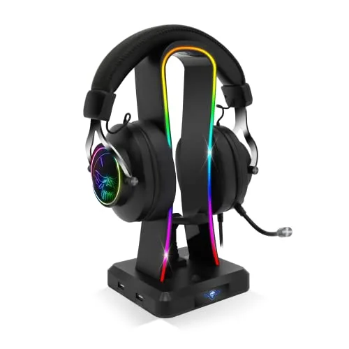 Spirit of Gamer Sentinel Support Casque RGB 11 Effets Hub USB 4 ports