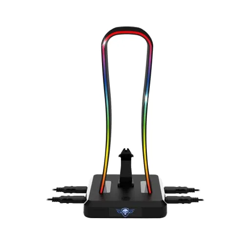 Support Casque Gaming - SPIRIT OF GAMER - SENTINEL - 11 Effets Lumineux - Hub USB - Compatible PC/PS4/Xbox - vue 2