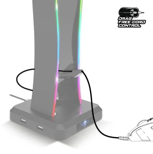 Support Casque Gaming - SPIRIT OF GAMER - SENTINEL - 11 Effets Lumineux - Hub USB - Compatible PC/PS4/Xbox - vue 5