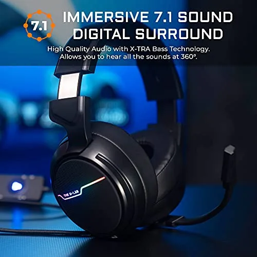 THE G-LAB Korp Thallium Casque avec micro Gaming - 7.1 Digital Sound - Compatible PC PS4 - vue 2