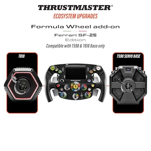 Volant de course - THRUSTMASTER - Ferrari® SF-25 Edition - Add-On compatible bases T598 et T818 - Noir - vue 6