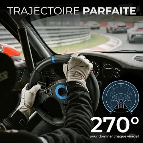 Volant gaming - SPIRIT OF GAMER - Race Wheel Pro 5 - Volant 255 cm - Multi-plateforme - Rotation 270° - vue 3