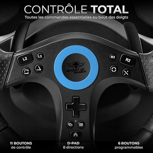 Volant gaming - SPIRIT OF GAMER - Race Wheel Pro 5 - Volant 255 cm - Multi-plateforme - Rotation 270° - vue 5