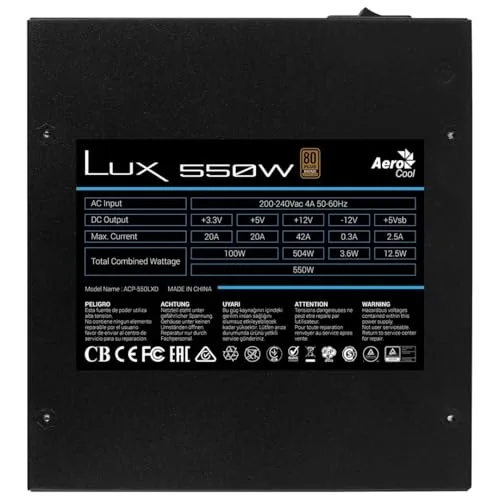 Aerocool Lux 550W 80+ Bronze - vue 4