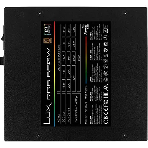 Aerocool LUX 650M RGB 650W 80+ Bronze semi-modulaire - vue 4