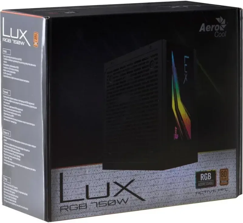 Alimentation Aerocool 750W 80 PLUS Bronze Lux RGB Non-Modulaire Ventilateur RGB - image 5