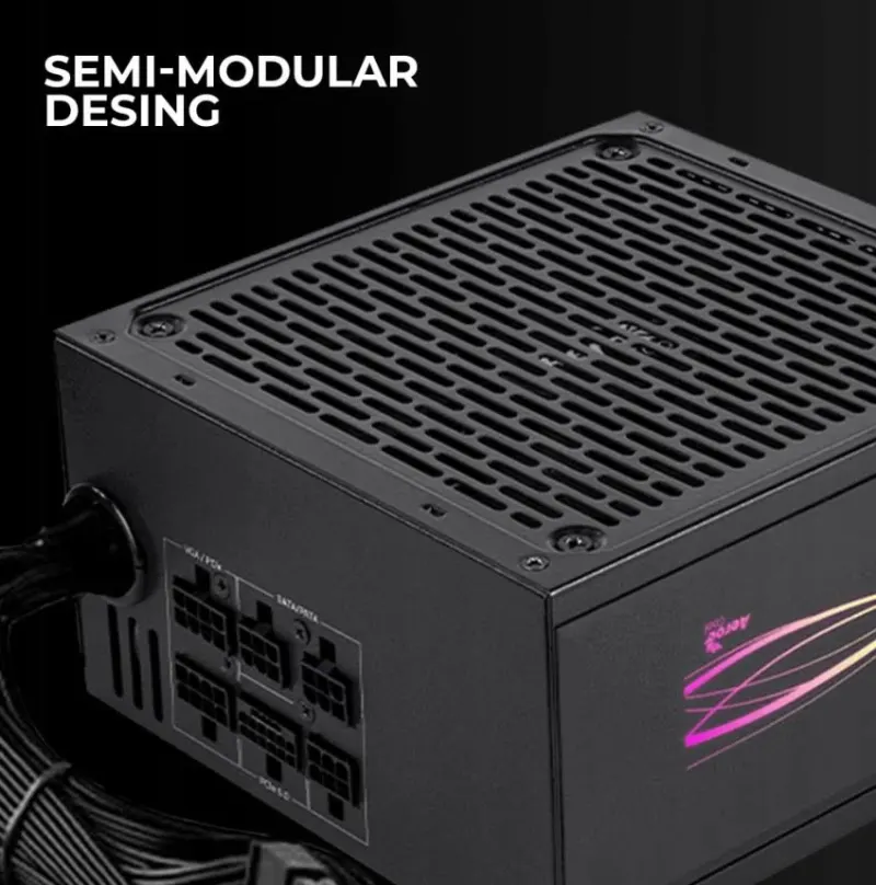 Aerocool LUXPRORGB1000M Alimentation RVB semi-modulaire 1000W 80plus Gold +90% ATX 3.0 Pcie 5.0 - image 4
