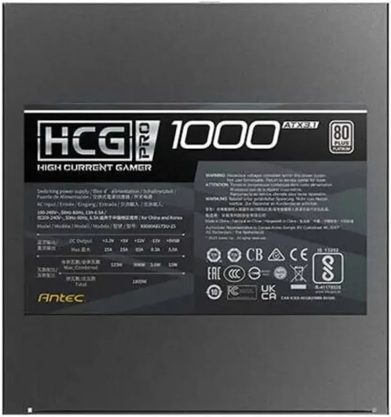 Alimentation ANTEC HCG1000 Pro Platinum 1000W ATX 3.1 80 PLUS Platinum 100% modulaire - image 5