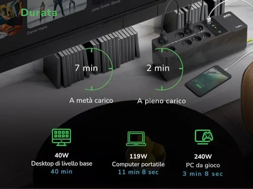 APC BE500G2-IT 500VA 300W noir - vue 3