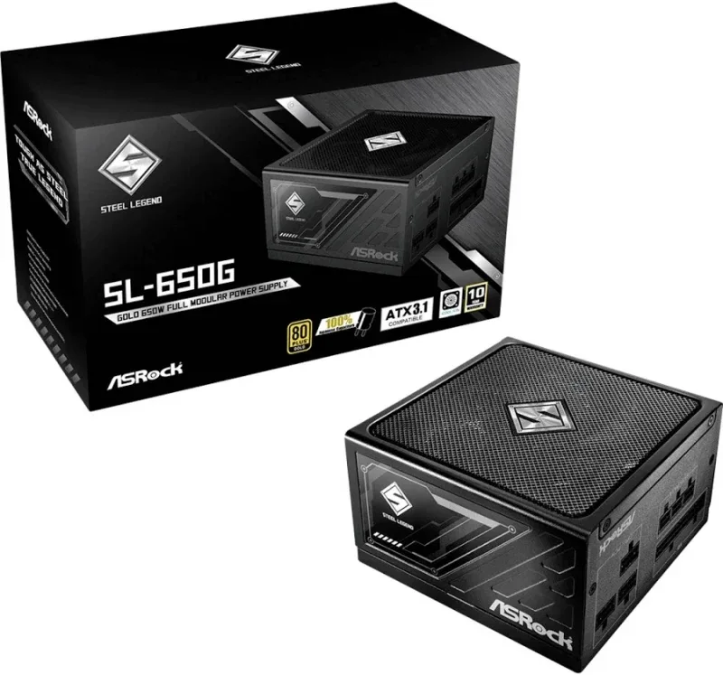 Bloc d'alimentation Asrock 650 W, certification 80 PLUS Gold, protection avancée Steel Legend - image 2