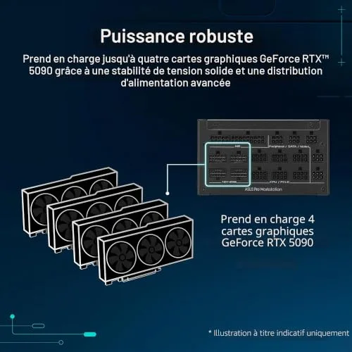 Asus Pro WS 3000W 80+ Platinum modulaire - vue 2