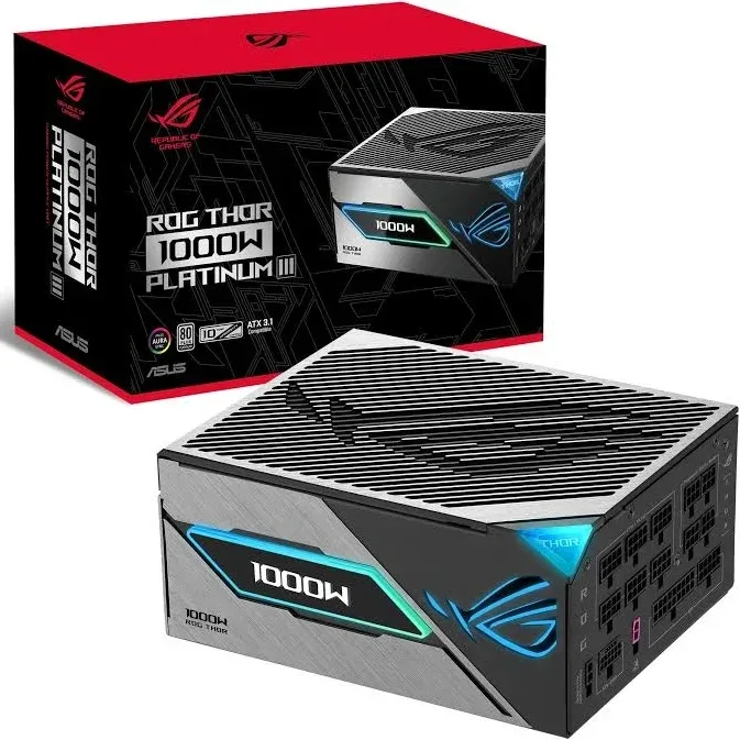 Alimentation PC modulaire ASUS ROG Thor Platinum III 1000W 80 PLUS Platinum noir et gris - image 2
