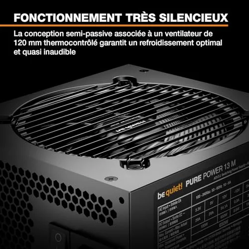 Be Quiet Pure Power 13 M 650W 80+ Gold modulaire noir - vue 2