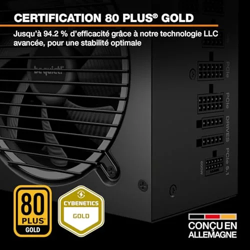 Be Quiet Pure Power 13 M 650W 80+ Gold modulaire noir - vue 3
