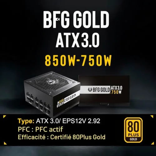BITFENIX BFG GOLD 850W (80+ Gold) ATX 3.0 - Alimentation PC - 850W - vue 2