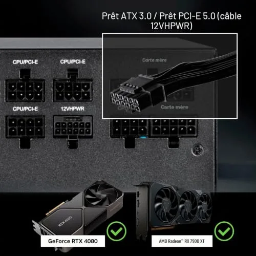 BITFENIX BFG GOLD 850W (80+ Gold) ATX 3.0 - Alimentation PC - 850W - vue 4