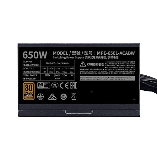 Cooler Master MWE 650 Bronze V2 650W 80+ Bronze - vue 3