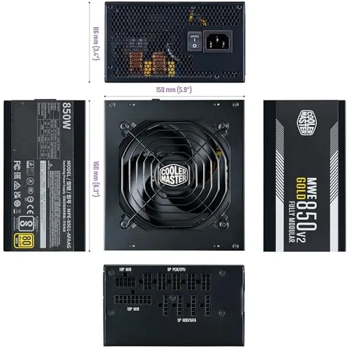 Cooler Master MWE V3 850W 80+ Gold modulaire noir - vue 3