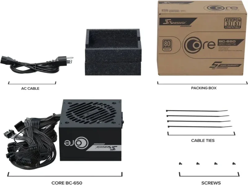 Core BC-650 ATX 3.1 alimentation 650 watt - image 3