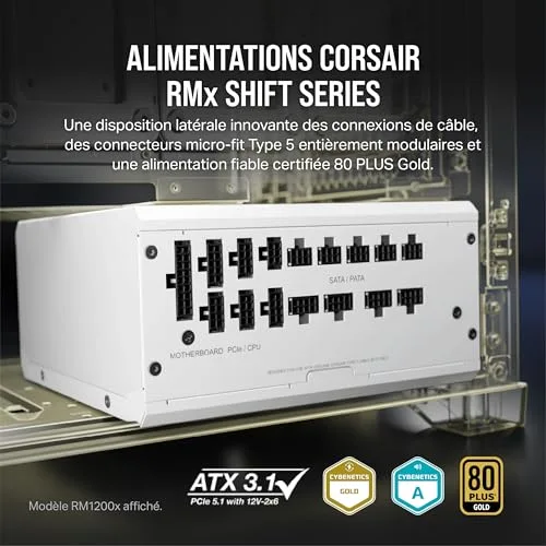 Corsair RM1000x Shift W 1000W 80+ Gold modulaire - vue 2