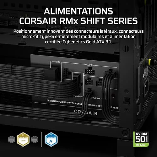 Corsair RM750x Shift 750W modulaire - vue 2