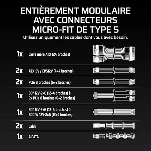 Corsair RM750x Shift 750W modulaire - vue 8
