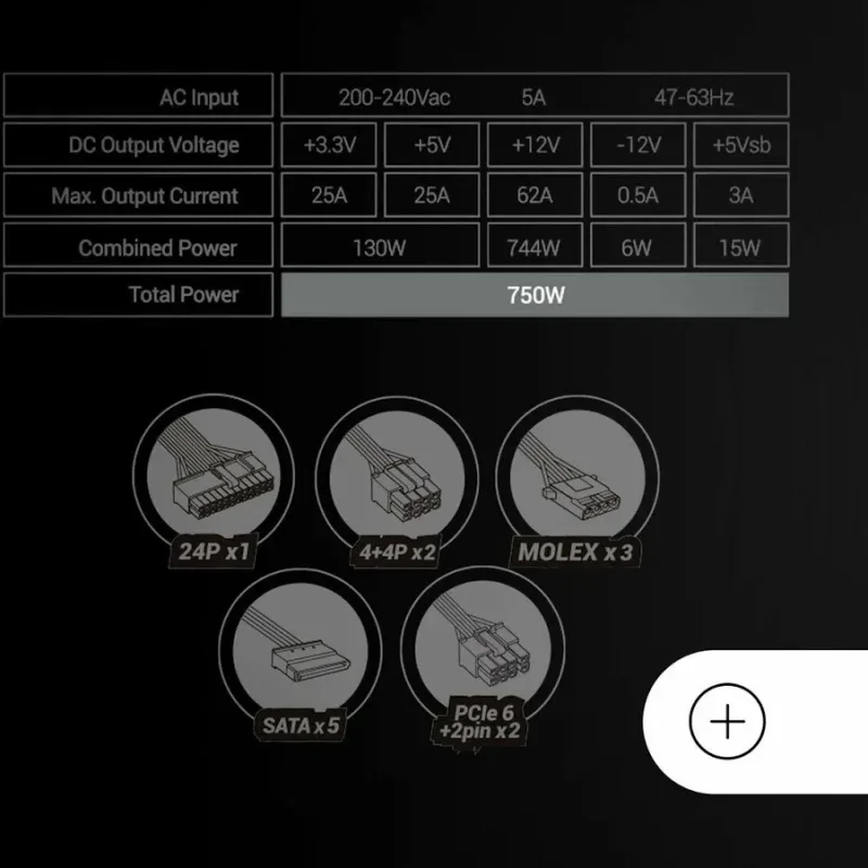 Alimentation Mars Gaming Mpb750si ATX 750w Garantie 7 ans 80plus Bronze 90% Blanc - image 5