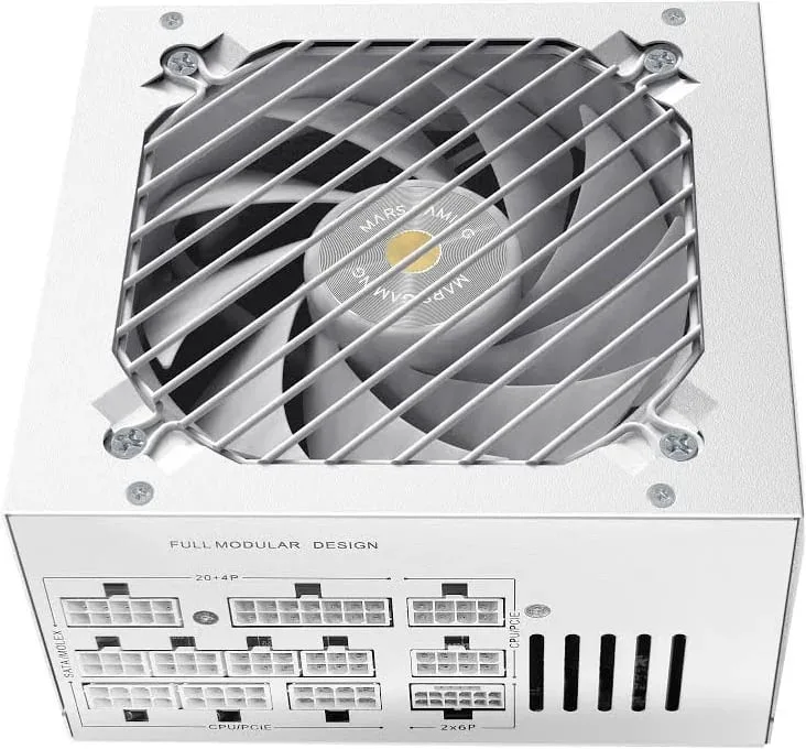 Alimentation ATX entièrement modulaire Mars Gaming MPB850PSI 850 W, garantie 10 ans, 80plus Gold, blanc - image 5