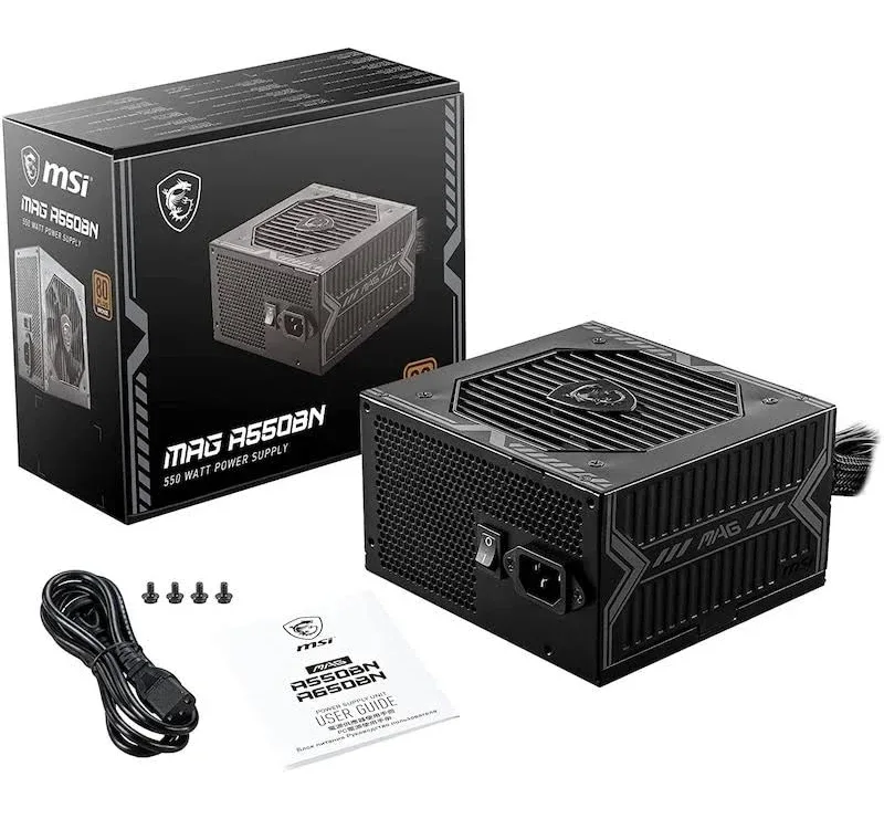 Alimentation PC non modulaire MSI MAG A550BN 550W 80 PLUS Bronze noir - alimentation vue principale