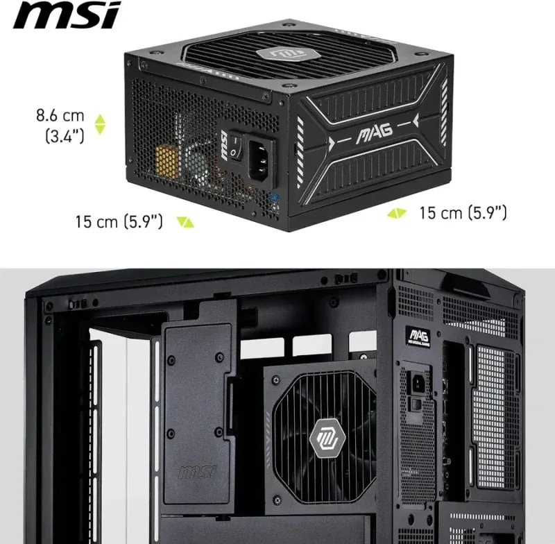 Alimentation PC modulaire MSI MAG A750GLS PCIE5 750W 80 PLUS Gold noir - image 5