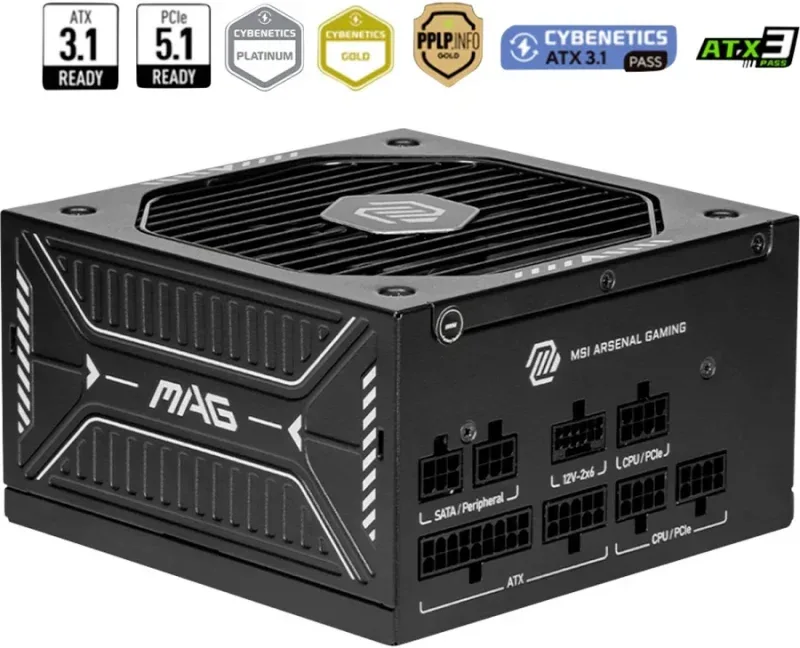 MSI MAG A750GLS PCIE5 750W 80+ Gold modulaire noir